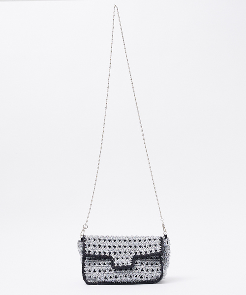 Rouge vif la cle(ルージュヴィフラクレ)の「【Swaraj/スワラージ】手編みのメタリックマクラメBAG / チェーンミニバッグ / ハンドメイド(トートバッグ・レディース・ゴールド/ブラック/シルバー・フリー)」の11枚目の写真