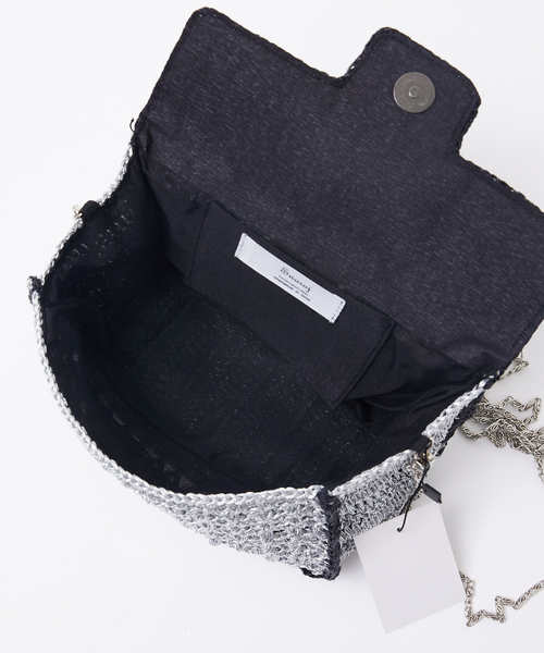 Rouge vif la cle(ルージュヴィフラクレ)の「【Swaraj/スワラージ】手編みのメタリックマクラメBAG / チェーンミニバッグ / ハンドメイド(トートバッグ・レディース・ゴールド/ブラック/シルバー・フリー)」の20枚目の写真
