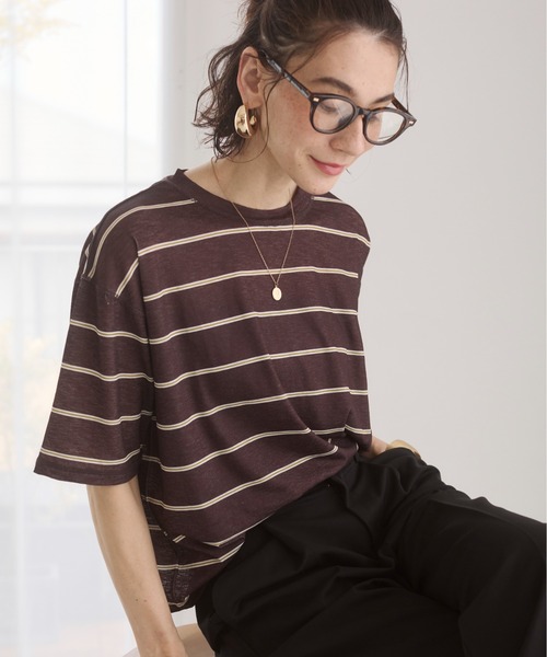 ANGIE(アンジー)の「シアー スラブ Tシャツ(Tシャツ/カットソー・レディース・ブルー系その他/ホワイト系その他/キャメル/オフホワイト/ブラック/ブラウン系その他・FREE)」の4枚目の写真
