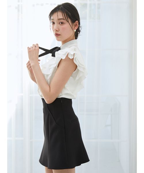 SNIDEL（スナイデル）の「ヘムフレアスカショ（その他パンツ・レディース・その他/ワイン/ブラック・1/0）」の15枚目の写真