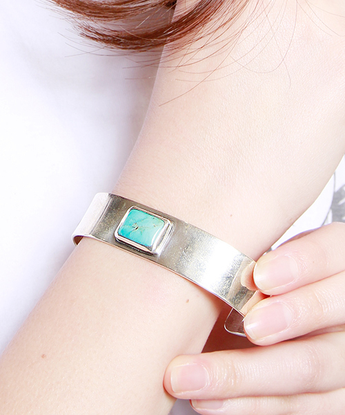 NORTH WORKS(�m�[�X���[�N�X)��NORTH WORKS  Square turquoise bangle(�o���O��/���X�g�o���h)