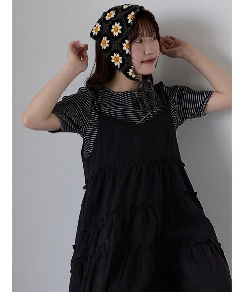 ehka sopo(エヘカソポ)の「ボーダーカットアウトプルオーバー(Tシャツ/カットソー・レディース・ブラック/キナリ/ピンク・F)」の5枚目の写真