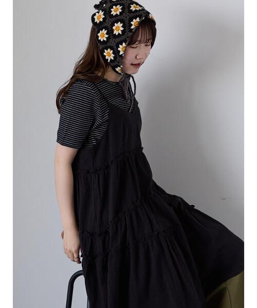 ehka sopo(エヘカソポ)の「ボーダーカットアウトプルオーバー(Tシャツ/カットソー・レディース・ブラック/キナリ/ピンク・F)」の7枚目の写真