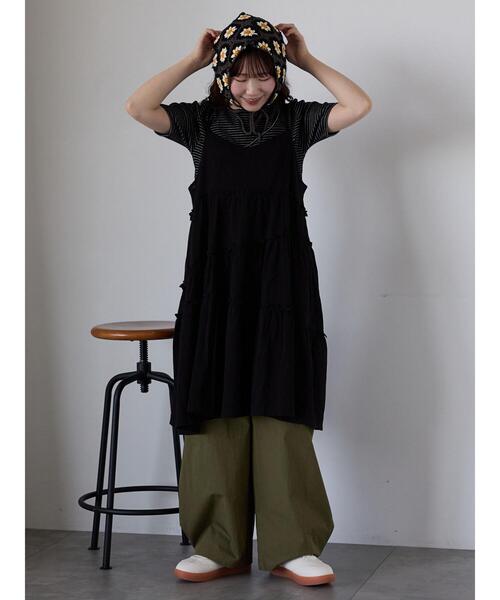 ehka sopo(エヘカソポ)の「ボーダーカットアウトプルオーバー(Tシャツ/カットソー・レディース・ブラック/キナリ/ピンク・F)」の9枚目の写真