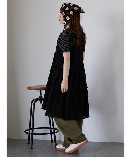 ehka sopo(エヘカソポ)の「ボーダーカットアウトプルオーバー(Tシャツ/カットソー・レディース・ブラック/キナリ/ピンク・F)」の11枚目の写真