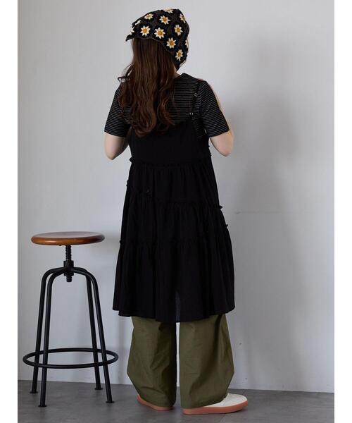 ehka sopo(エヘカソポ)の「ボーダーカットアウトプルオーバー(Tシャツ/カットソー・レディース・ブラック/キナリ/ピンク・F)」の12枚目の写真