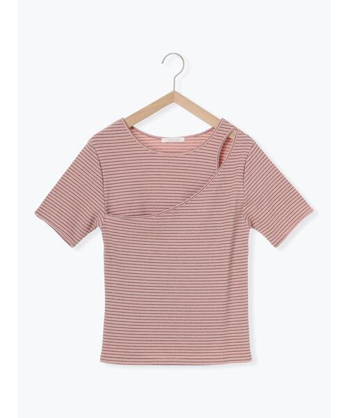 ehka sopo(エヘカソポ)の「ボーダーカットアウトプルオーバー(Tシャツ/カットソー・レディース・ブラック/キナリ/ピンク・F)」の14枚目の写真