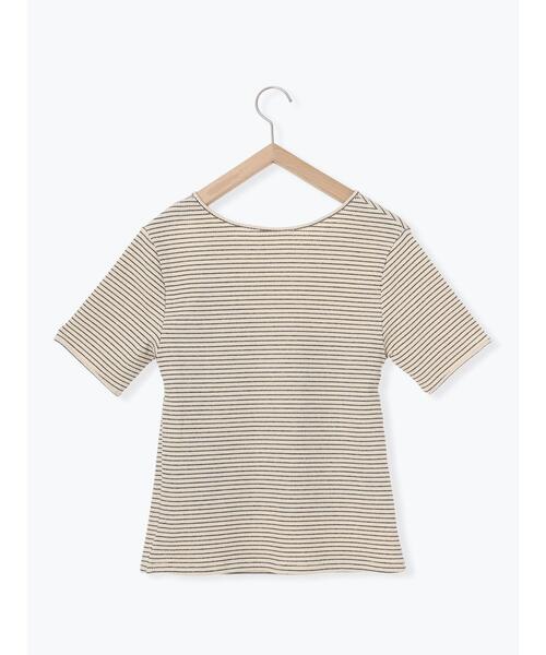 ehka sopo(エヘカソポ)の「ボーダーカットアウトプルオーバー(Tシャツ/カットソー・レディース・ブラック/キナリ/ピンク・F)」の16枚目の写真