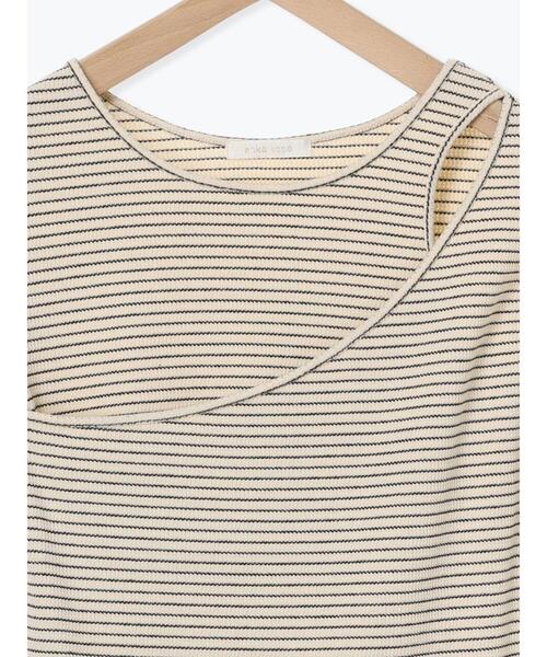 ehka sopo(エヘカソポ)の「ボーダーカットアウトプルオーバー(Tシャツ/カットソー・レディース・ブラック/キナリ/ピンク・F)」の17枚目の写真