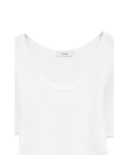 CLANE（クラネ）の「CLANE/クラネ/SCOOP LINE RIB TOPS（Tシャツ