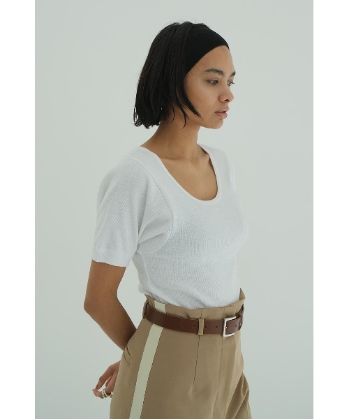 SCOOP LINE RIB TOPS クラネ　サイズ2 CLANE/クラネ/SCOOP LINE RIB TOPS（Tシャツ/カットソー