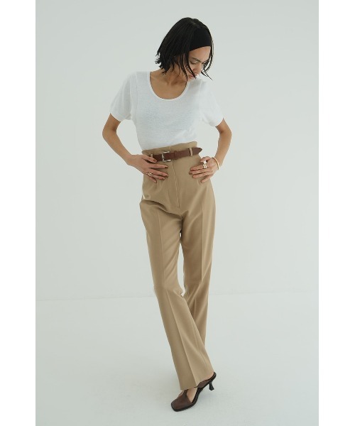 CLANE/クラネ/SCOOP LINE RIB TOPS（Tシャツ/カットソー