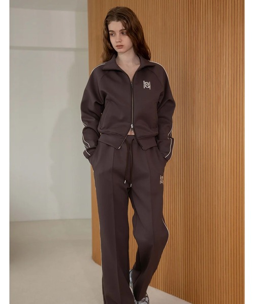 IRAL(アイラル)の「W ZIP TRACK JACKET(ジャージ・レディース・チャコールグレー/ブラック/グレー・FREE)」の4枚目の写真