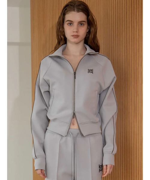 IRAL(アイラル)の「W ZIP TRACK JACKET(ジャージ・レディース・チャコールグレー/ブラック/グレー・FREE)」の8枚目の写真