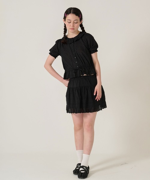 TINA:JOJUN(ティーナジョジュン)の「ヘムレース ギャザーミニスカート TINA:JOJUN(スカート・レディース・ホワイト/ブラック・M)」の17枚目の写真