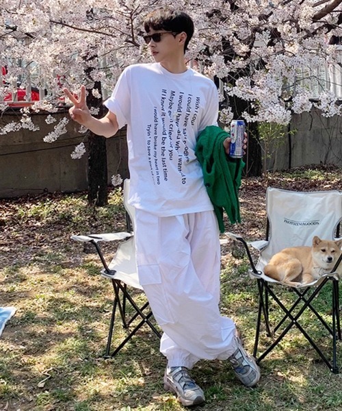 NOWLE(ノウル)の「【NOWLE】テキスト デザイン プリント 半袖 Tシャツ(Tシャツ/カットソー・メンズ・ホワイト/ブラウン・MEDIUM/LARGE/X-LARGE)」の11枚目の写真