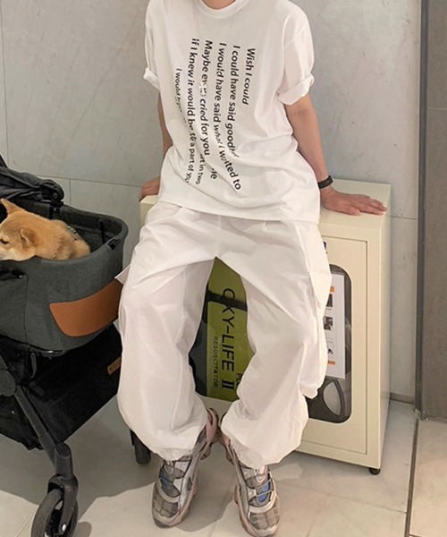 NOWLE(ノウル)の「【NOWLE】テキスト デザイン プリント 半袖 Tシャツ(Tシャツ/カットソー・メンズ・ホワイト/ブラウン・MEDIUM/LARGE/X-LARGE)」の5枚目の写真