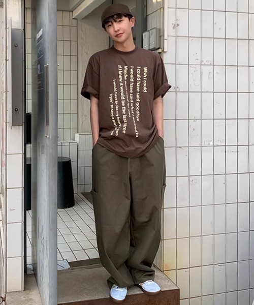 NOWLE(ノウル)の「【NOWLE】テキスト デザイン プリント 半袖 Tシャツ(Tシャツ/カットソー・メンズ・ホワイト/ブラウン・MEDIUM/LARGE/X-LARGE)」の22枚目の写真