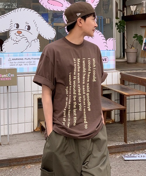 NOWLE(ノウル)の「【NOWLE】テキスト デザイン プリント 半袖 Tシャツ(Tシャツ/カットソー・メンズ・ホワイト/ブラウン・MEDIUM/LARGE/X-LARGE)」の20枚目の写真