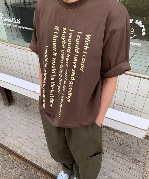 NOWLE(ノウル)の「【NOWLE】テキスト デザイン プリント 半袖 Tシャツ(Tシャツ/カットソー・メンズ・ホワイト/ブラウン・MEDIUM/LARGE/X-LARGE)」の19枚目の写真