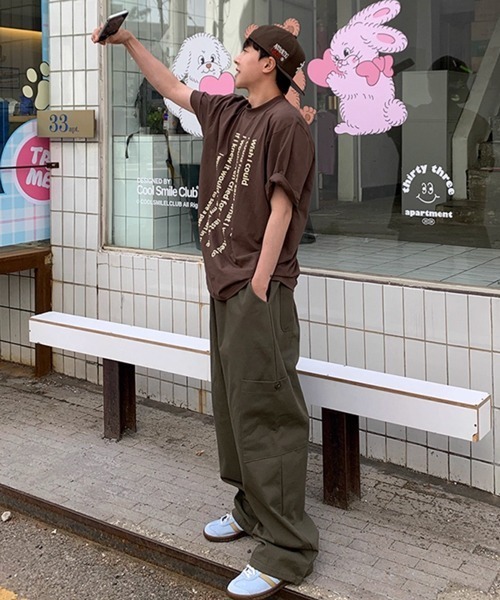 NOWLE(ノウル)の「【NOWLE】テキスト デザイン プリント 半袖 Tシャツ(Tシャツ/カットソー・メンズ・ホワイト/ブラウン・MEDIUM/LARGE/X-LARGE)」の18枚目の写真