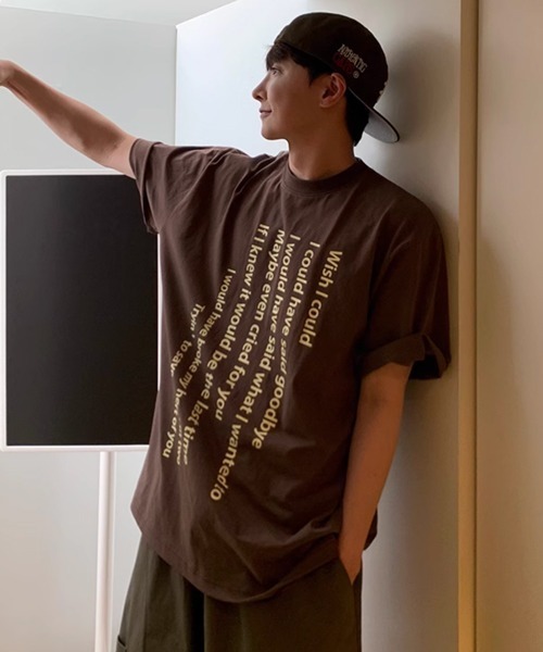 NOWLE(ノウル)の「【NOWLE】テキスト デザイン プリント 半袖 Tシャツ(Tシャツ/カットソー・メンズ・ホワイト/ブラウン・MEDIUM/LARGE/X-LARGE)」の17枚目の写真