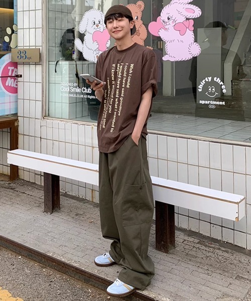 NOWLE(ノウル)の「【NOWLE】テキスト デザイン プリント 半袖 Tシャツ(Tシャツ/カットソー・メンズ・ホワイト/ブラウン・MEDIUM/LARGE/X-LARGE)」の15枚目の写真