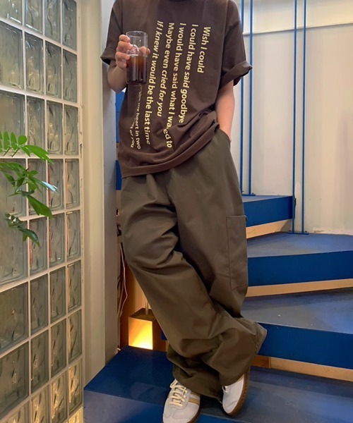 NOWLE(ノウル)の「【NOWLE】テキスト デザイン プリント 半袖 Tシャツ(Tシャツ/カットソー・メンズ・ホワイト/ブラウン・MEDIUM/LARGE/X-LARGE)」の14枚目の写真