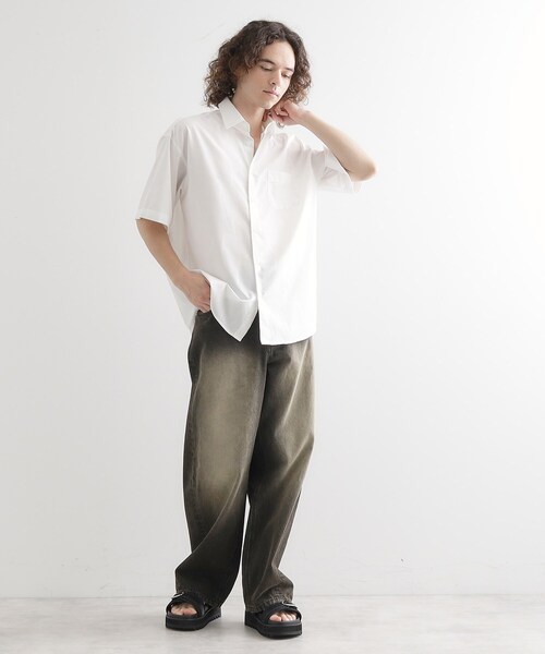 tk.TAKEO KIKUCHI(ティーケータケオキクチ)の「エンボスプリントシャツ(シャツ/ブラウス・メンズ・ホワイト/ブラウン系その他/ブラック・04/03/02)」の6枚目の写真