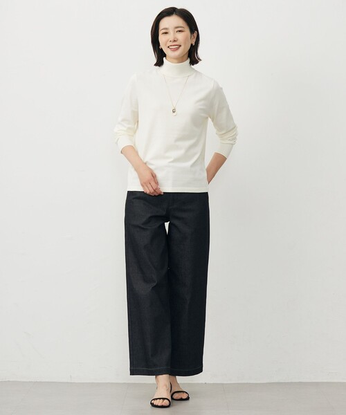 J.PRESS Ladies(J.プレス レディス)の「【WEB限定カラーあり】ハイパワーデニムツイル ワイドパンツ(その他パンツ・レディース・ベージュ系/ブラック系/ネイビー系・S/XS/XXS)」の15枚目の写真