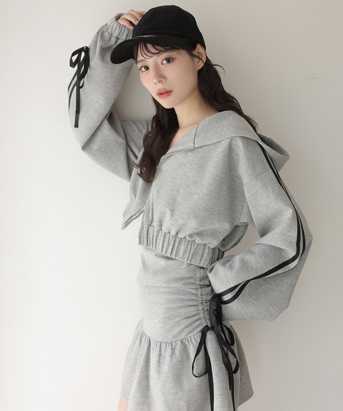 セール】サイドラインリボンパーカー（パーカー）｜one after