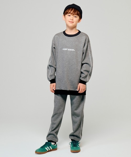 KRIFF MAYER Kid's Collection（クリフメイヤーキッズコレクション）の「【セットアップ対応可】パイピングクループルオーバー（スウェット・キッズ・ブラック/グリーン/ネイビー/グレー・150/140/130/120/170/160）」の6枚目の写真