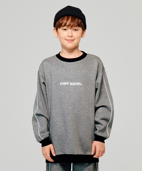 KRIFF MAYER Kid's Collection（クリフメイヤーキッズコレクション）の「【セットアップ対応可】パイピングクループルオーバー（スウェット・キッズ・ブラック/グリーン/ネイビー/グレー・150/140/130/120/170/160）」の5枚目の写真