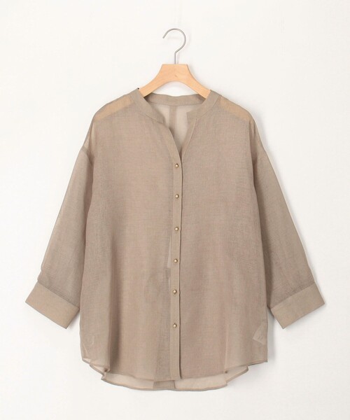 MICO COULIER（ミコクリエ）の「シアーリネンライクシャツ（シャツ/ブラウス・レディース・ベージュ/チャコールグレー/ライトブルー/ベビーピンク・38）」の15枚目の写真