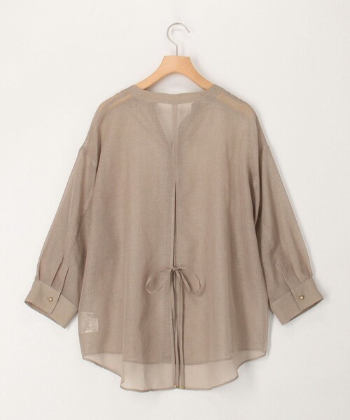 MICO COULIER（ミコクリエ）の「シアーリネンライクシャツ（シャツ/ブラウス・レディース・ベージュ/チャコールグレー/ライトブルー/ベビーピンク・38）」の16枚目の写真