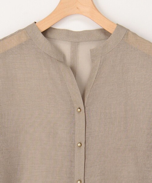 MICO COULIER（ミコクリエ）の「シアーリネンライクシャツ（シャツ/ブラウス・レディース・ベージュ/チャコールグレー/ライトブルー/ベビーピンク・38）」の17枚目の写真