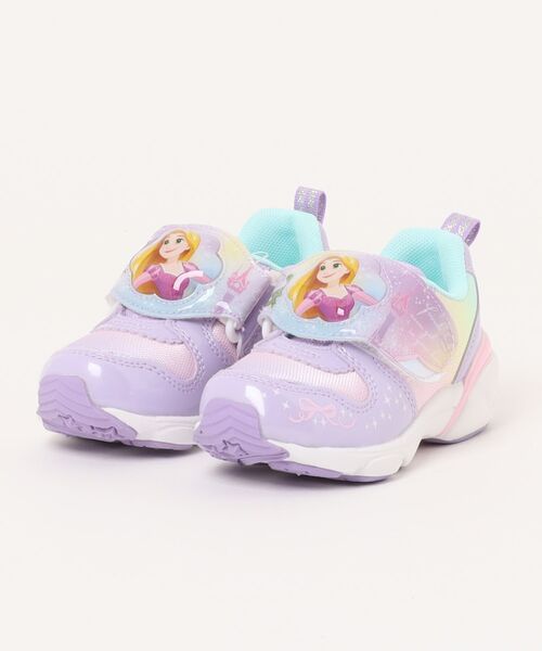 Disney（ディズニー）の「Disney ディズニー プリンセス キッズ ライトアップシューズ【光る靴/甲ベルトを外して洗える】（スニーカー・キッズ・パープル/ピンク・15.0cm/16.0cm/17.0cm/18.0cm）」の2枚目の写真