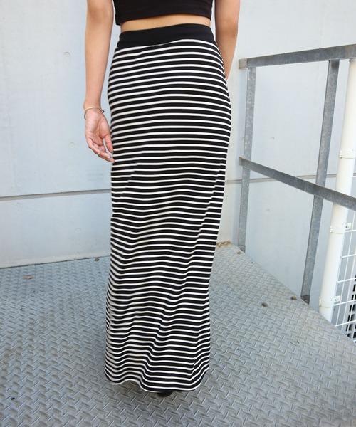FIG&VIPER（フィグアンドバイパー）の「ボーダーロングSK（スカート・レディース・ブラック・FREE）」の6枚目の写真
