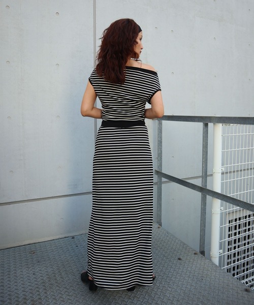 FIG&VIPER（フィグアンドバイパー）の「ボーダーロングSK（スカート・レディース・ブラック・FREE）」の10枚目の写真