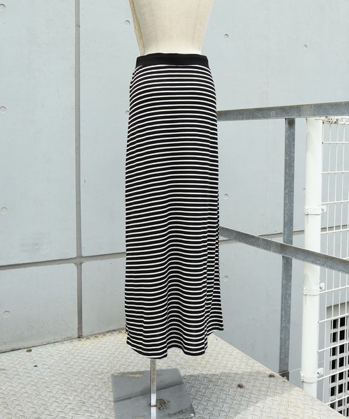 FIG&VIPER（フィグアンドバイパー）の「ボーダーロングSK（スカート・レディース・ブラック・FREE）」の14枚目の写真