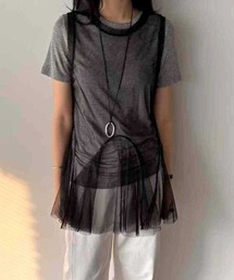 tulle layered tunic bustier