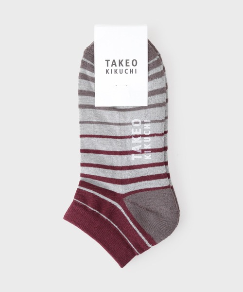 TAKEO KIKUCHI（タケオキクチ）の「グラデボーダーショートソックス（ソックス/靴下・メンズ・ブラウン系その他5/ワイン系1/ターコイズブルー系5・00）」の3枚目の写真
