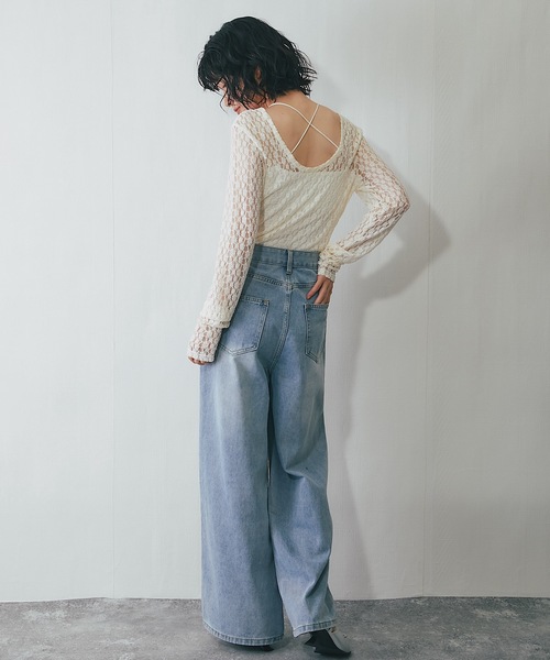 ANOTHER S（アナザーエス）の「レース付きダメージデニムパンツ（デニムパンツ・レディース・ブルー・S/M/L）」の10枚目の写真