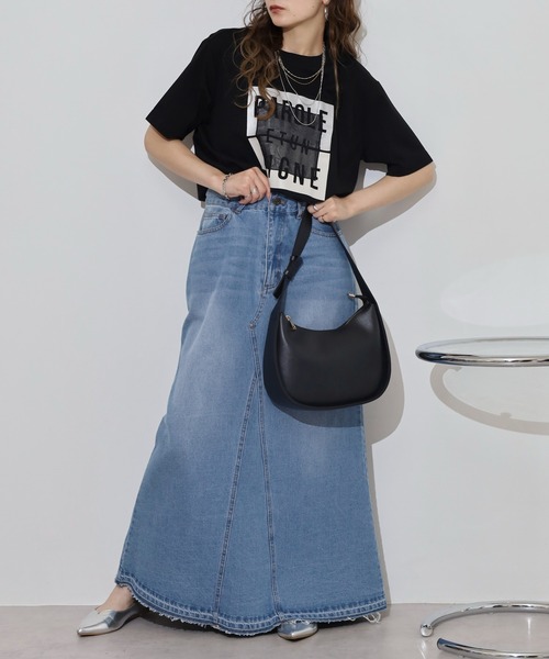 EGLANTINE(エグランティーヌ)の「EGLANTINE 箔プリントオーガンジーカットソー(Tシャツ/カットソー・レディース・ダークブラウン/サンドベージュ/ブラック・38)」の8枚目の写真