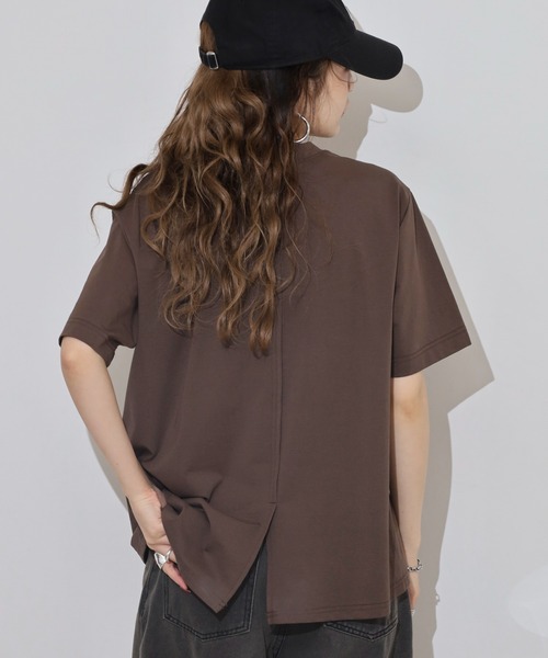 EGLANTINE(エグランティーヌ)の「EGLANTINE 箔プリントオーガンジーカットソー(Tシャツ/カットソー・レディース・ダークブラウン/サンドベージュ/ブラック・38)」の13枚目の写真