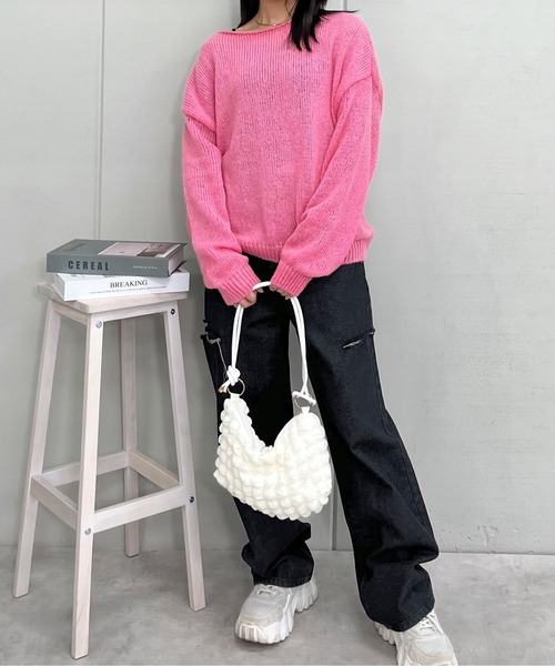 &soiree(アンドソワレ)の「ハイウエストダメージワイドデニムパンツ(デニムパンツ・レディース・ブラック/グレー・SMALL/MEDIUM)」の8枚目の写真