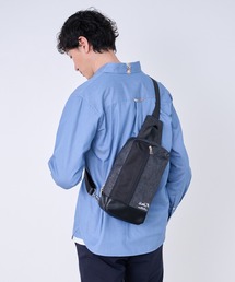 Arnold Palmer | メランジ×フェイクレザー パネル ボディバッグ(ボディバッグ/ウエストポーチ)