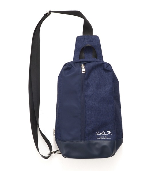 Arnold Palmer（アーノルドパーマー）の「メランジ×フェイクレザー パネル ボディバッグ（ボディバッグ/ウエストポーチ・メンズ・ネイビー/ブラック/チャコールグレー・F）」の8枚目の写真