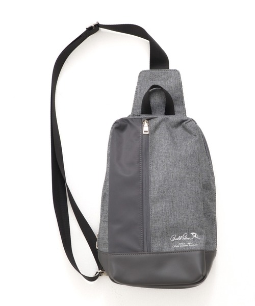 Arnold Palmer（アーノルドパーマー）の「メランジ×フェイクレザー パネル ボディバッグ（ボディバッグ/ウエストポーチ・メンズ・ネイビー/ブラック/チャコールグレー・F）」の7枚目の写真