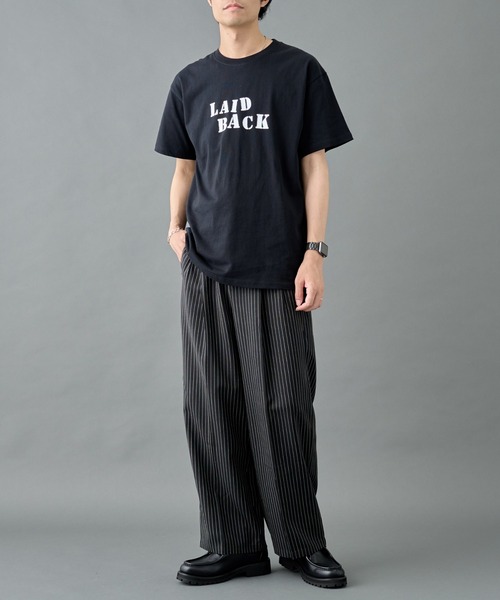 COLONY 2139（コロニートゥーワンスリーナイン）の「ピンストライプ2タックワイドパンツ（スラックス・メンズ・ブラック/グレー・LARGE/MEDIUM）」の7枚目の写真